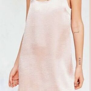 Silence + Noise Pink Ribbed Mini Dress